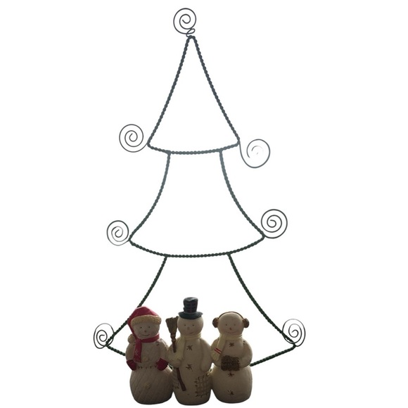 HALLMARK Snowmen & Christmas Tree Metal Card Holder Photo Display - Picture 5 of 8